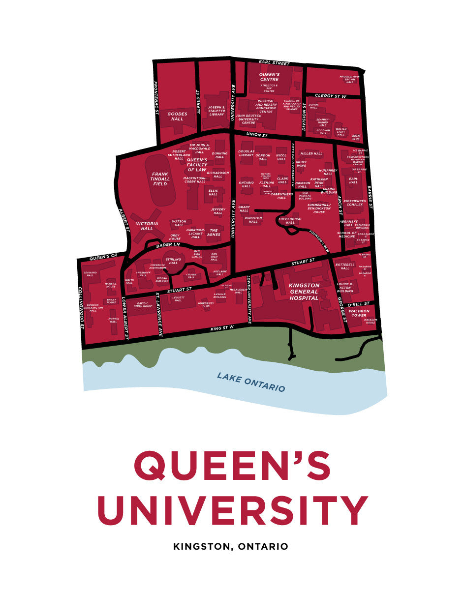 Queen's University Map Print