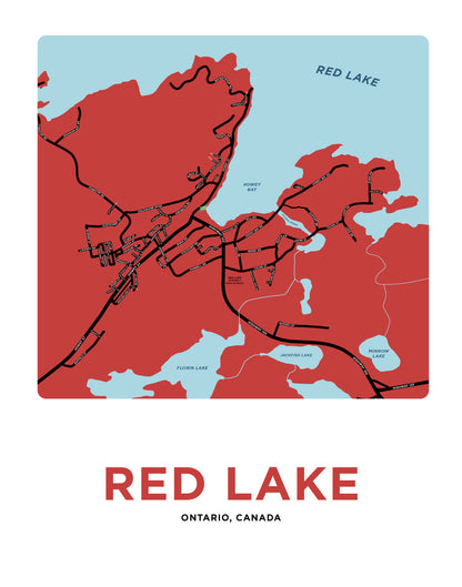 Red Lake, Ontario Map Print