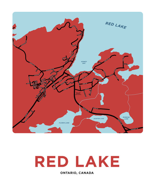 Red Lake, Ontario Map Print