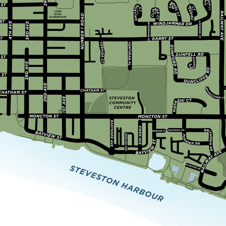 Steveston Neighbourhood Map Print