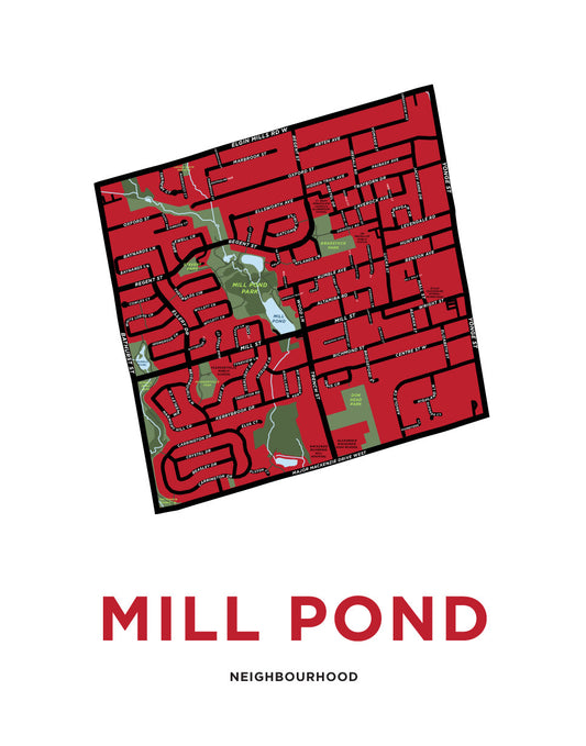 Mill Pond Neighbourhood Map Print