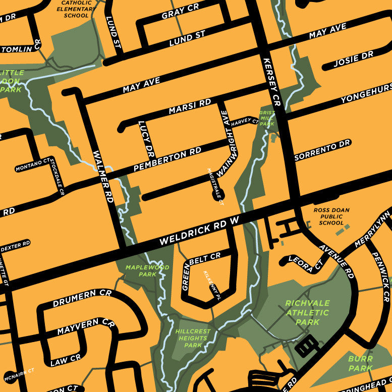 North Richvale Neighbourhood Map Print (Richmond Hill)