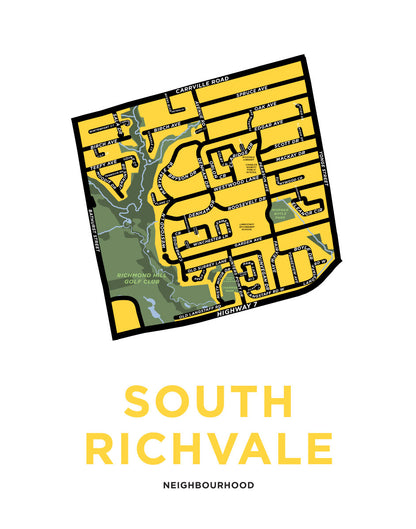 South Richvale Neighbourhood Map Print (Richmond Hill)