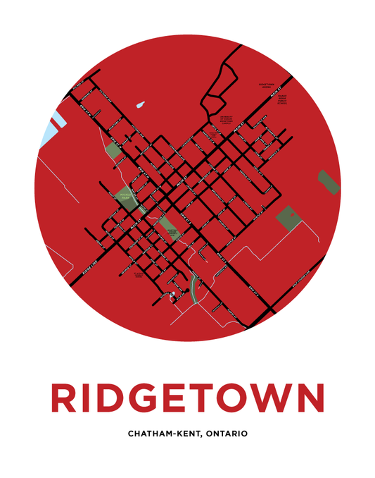 Ridgetown Map Print