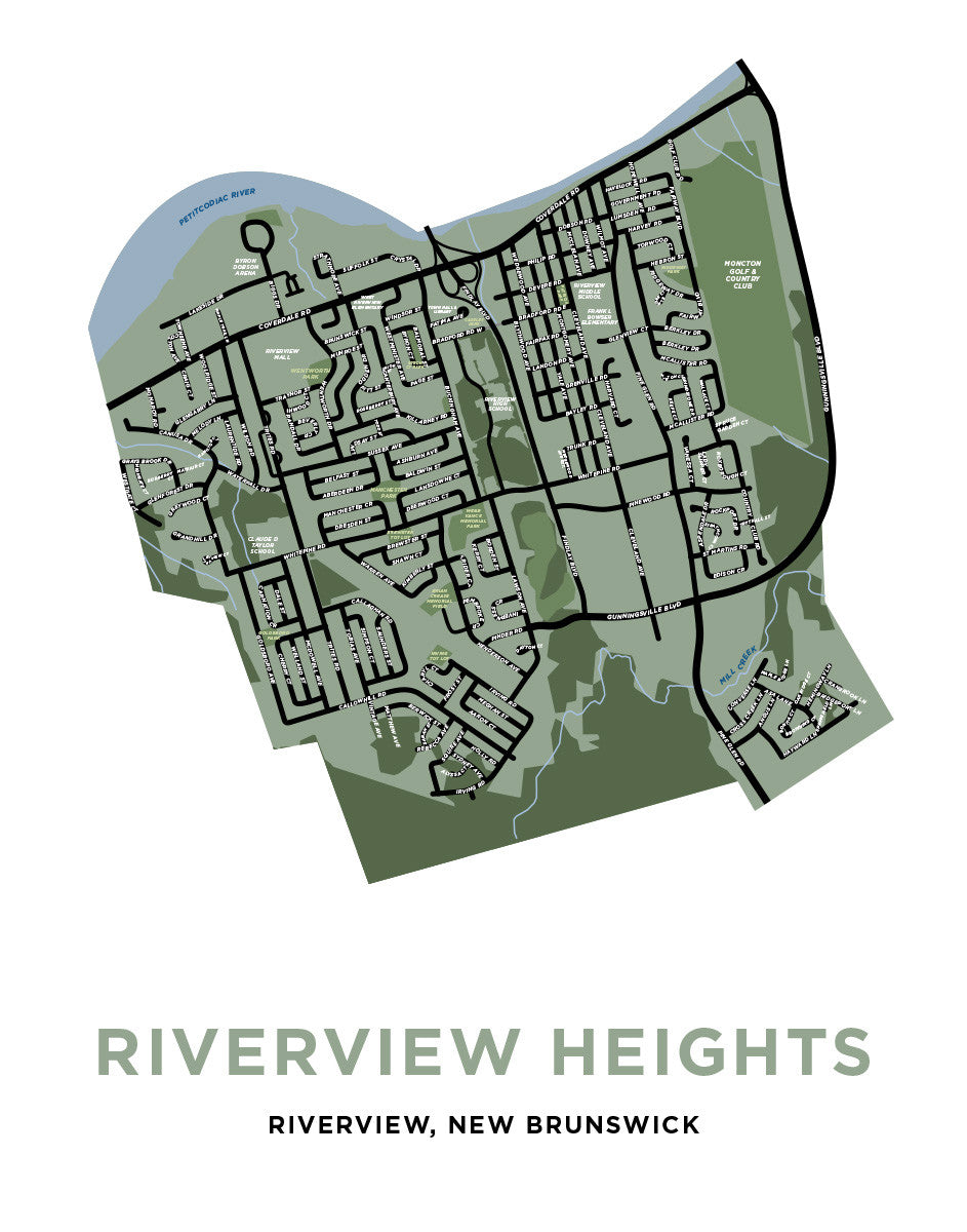 Riverview Heights Neighbourhood Map Print