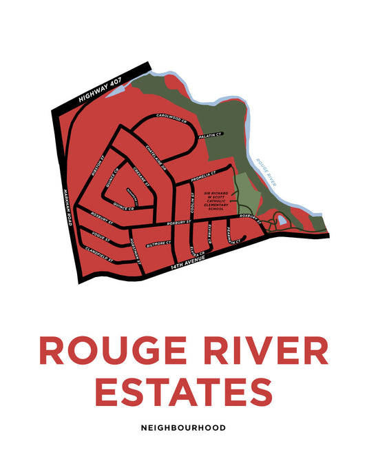 Rouge River Estates Map Print (Markham)