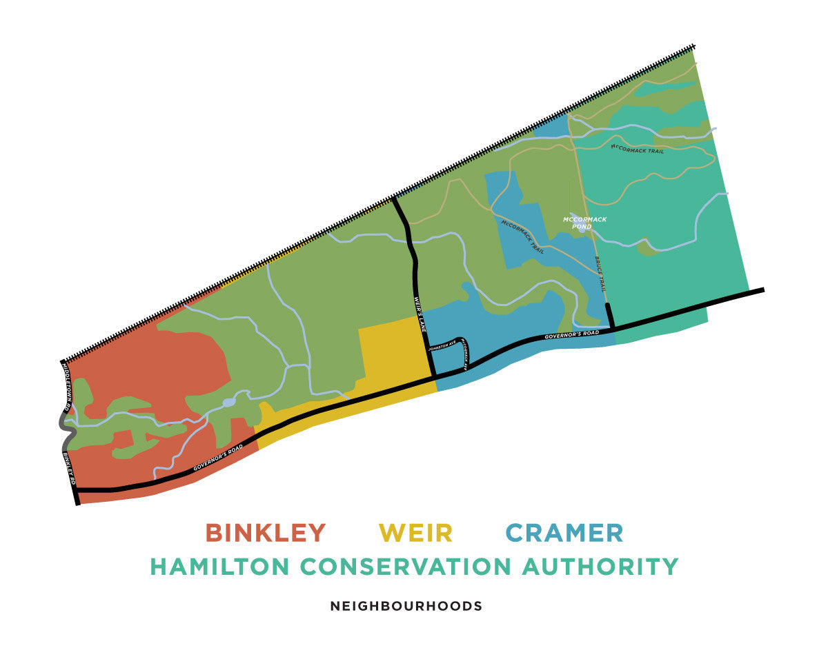 Binkley, Weir, Cramer Neighbourhoods in Dundas - Map Print