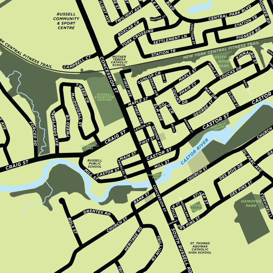 Russell Map Print