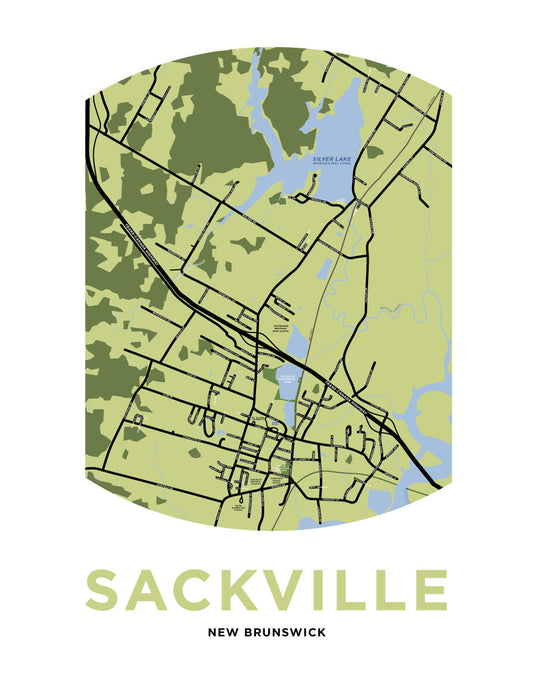 Sackville, New Brunswick Map Print