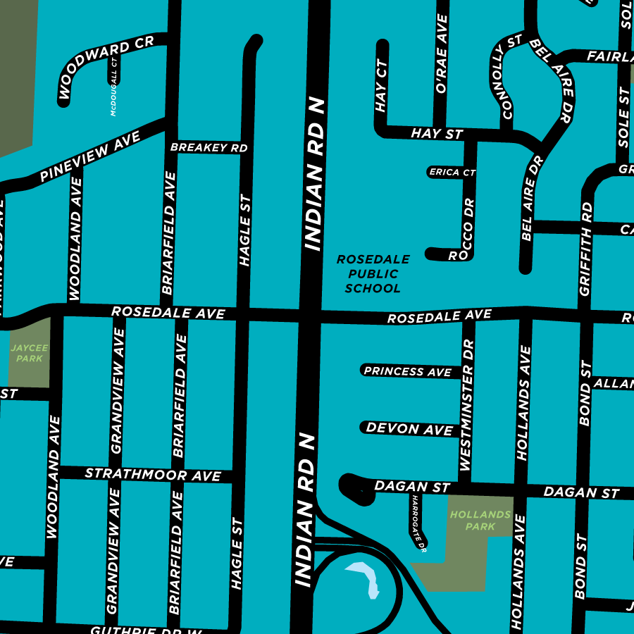 Rosedale Neighbourhood Map Print (Sarnia)