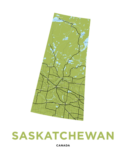 Saskatchewan Map Print