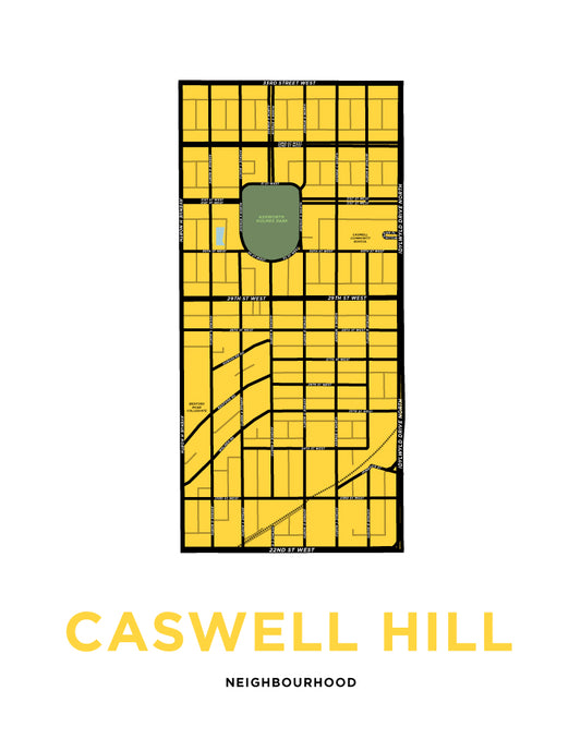 Caswell Hill Neighbourhood Map Print