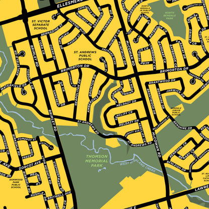 Bendale Neighbourhood Map Print