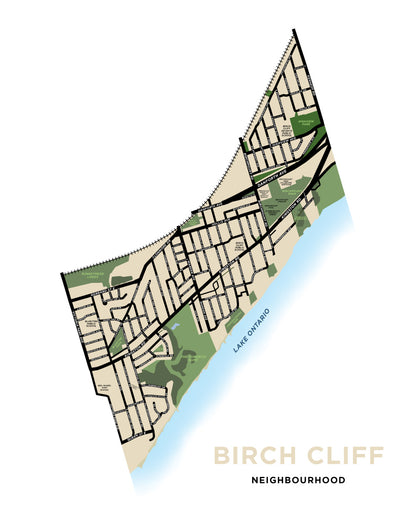 Birch Cliff Neighbourhood Map Print