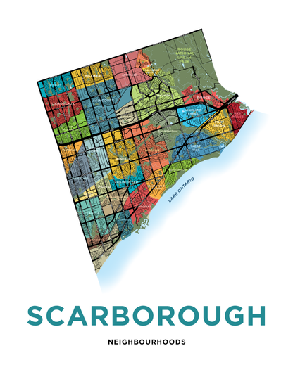 Scarborough Neighbourhoods Map Print