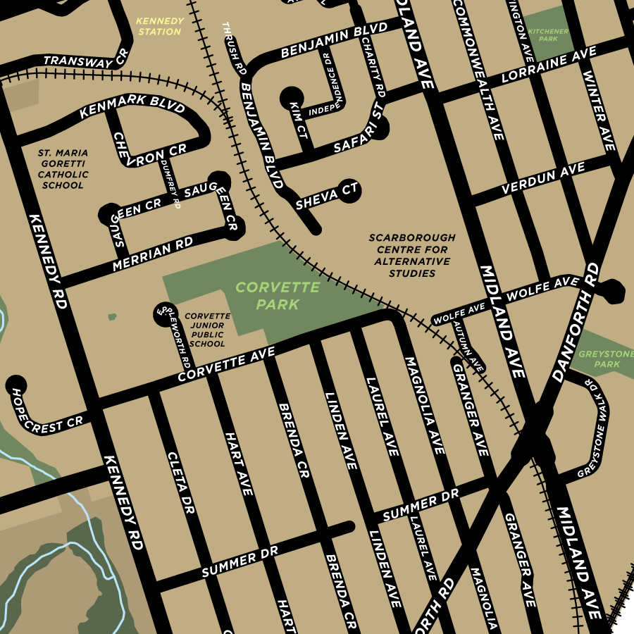 Scarborough Junction Neighbourhood Map Print