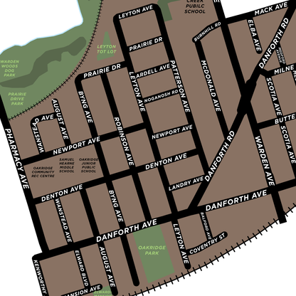 Oakridge Neighbourhood Map Print
