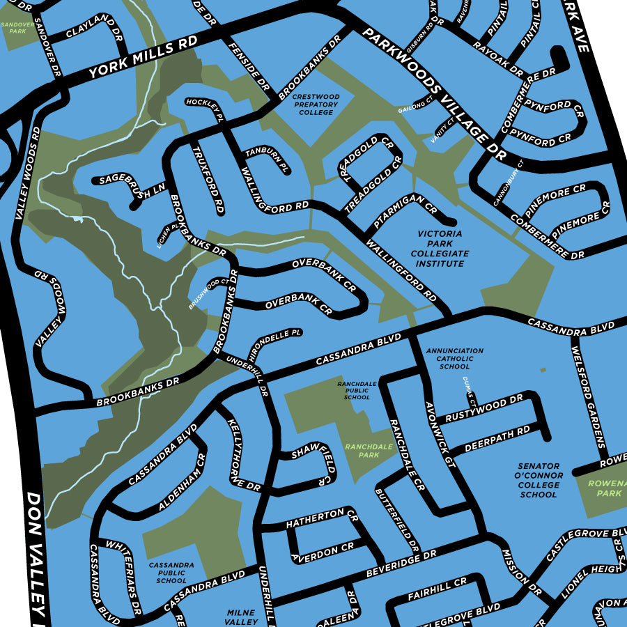 Parkwoods Neighbourhood Map Print