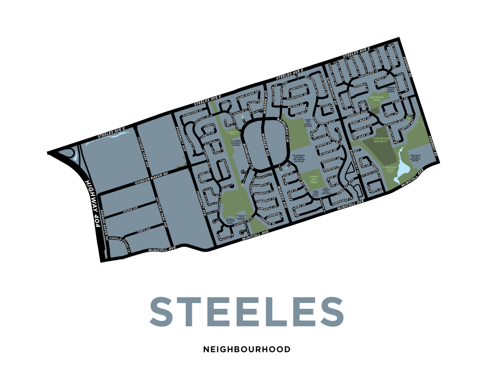 Steeles Neighbourhood Map Print