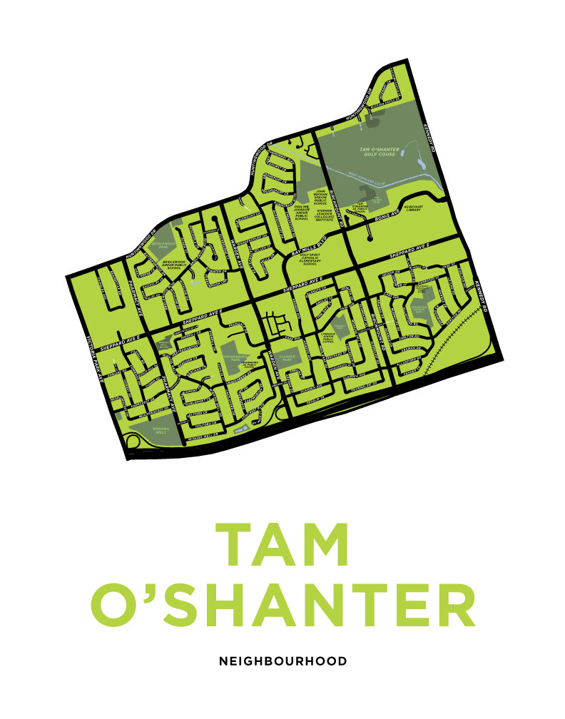 Tam O'Shanter Neighbourhood Map Print