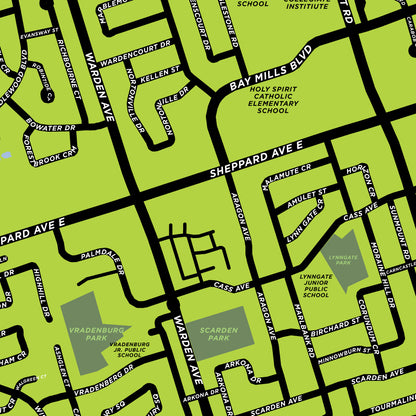 Tam O'Shanter Neighbourhood Map Print