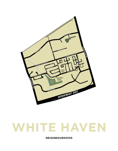 White Haven Neighbourhood Map Print