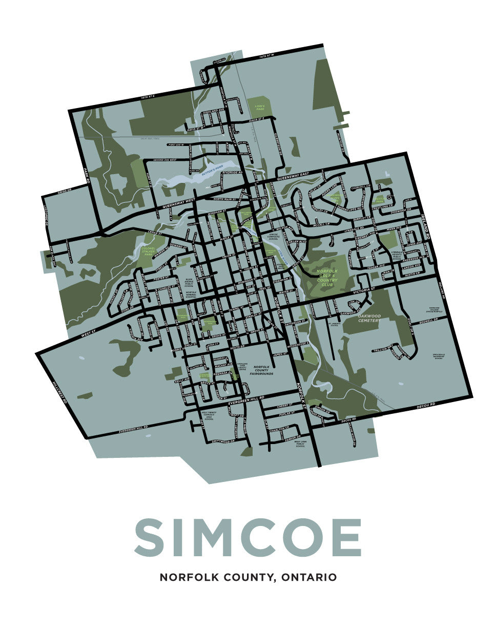 Simcoe Map Print