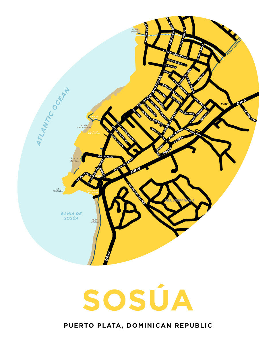 Sosúa, Puerto Plata, Dominican Republic Map Print