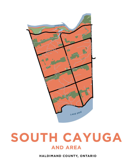 South Cayuga Area Map Print