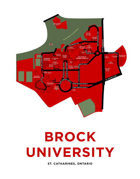 Brock University Map Print