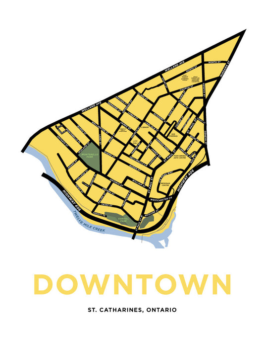 Downtown St. Catharines Neighbourhood Map Print