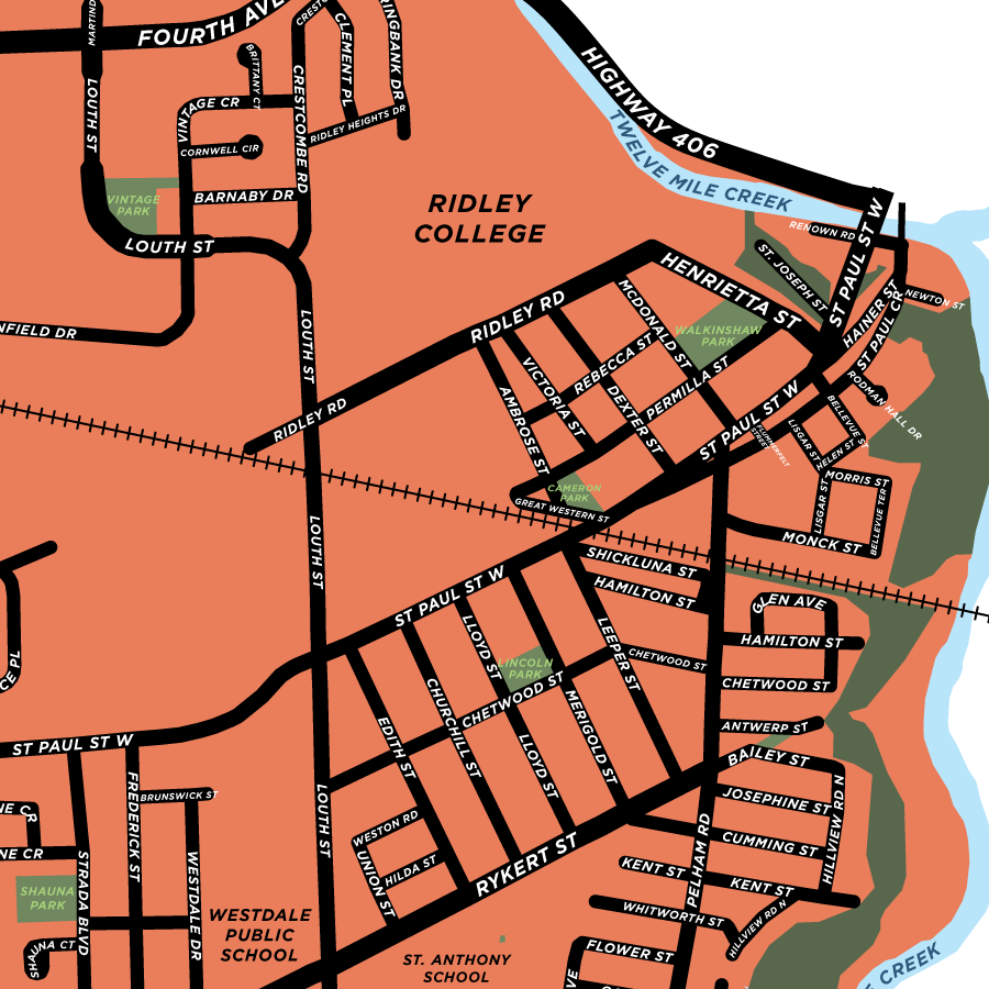 Western Hill Map Print