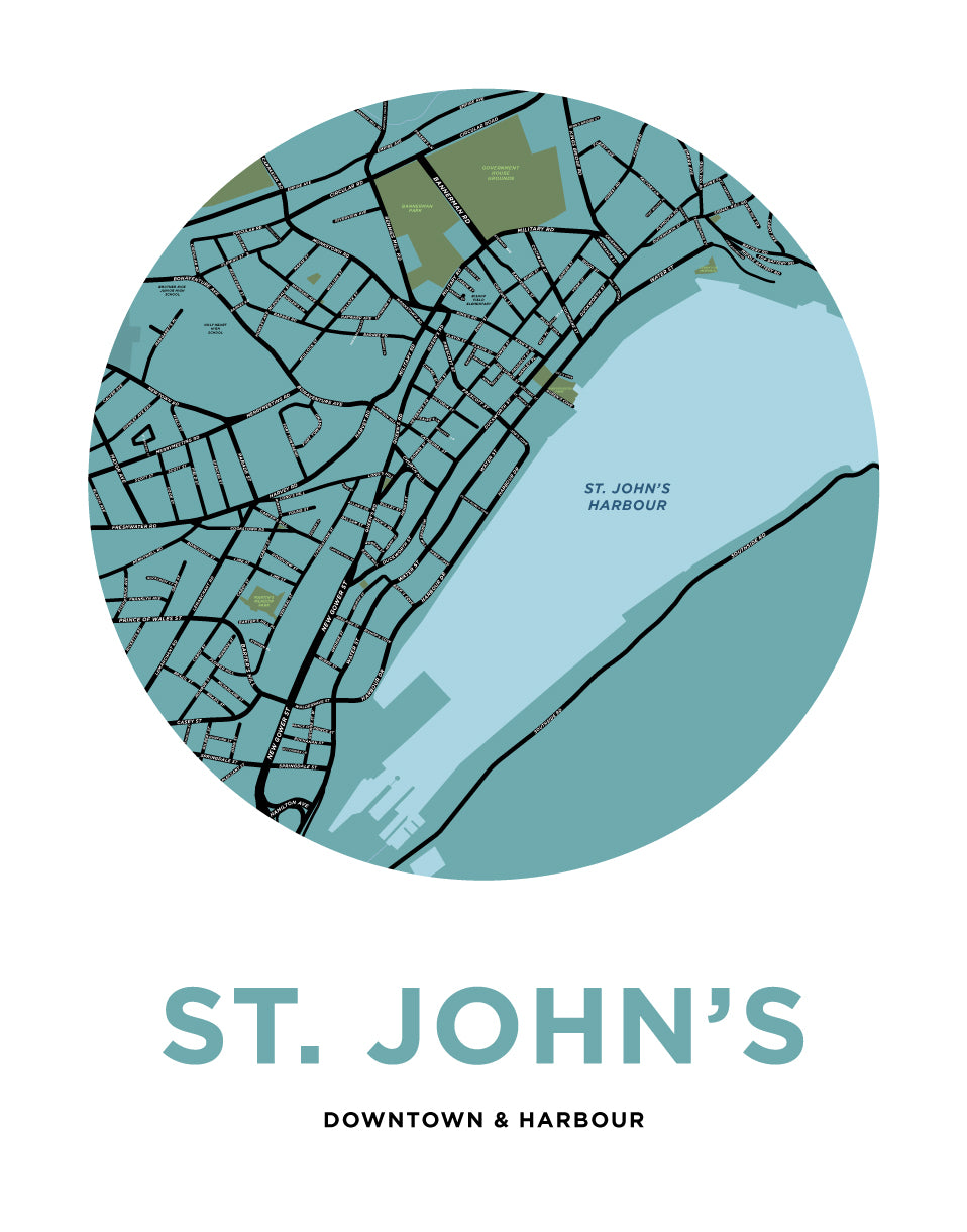 Downtown St. John's Map Print