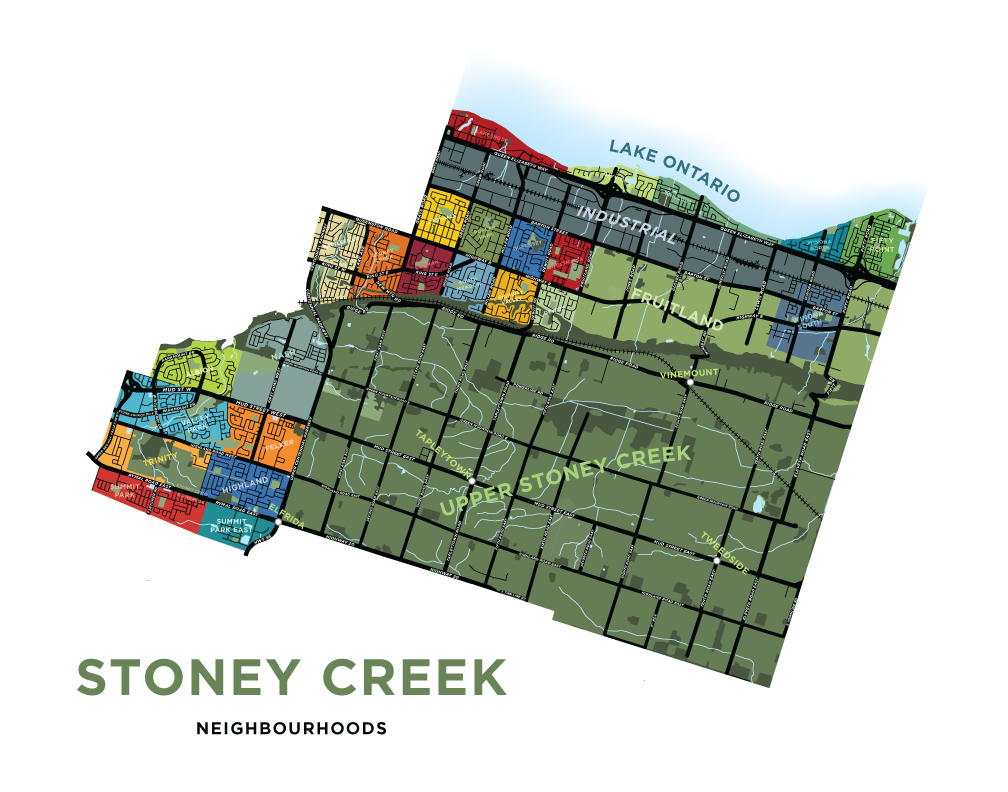 Stoney Creek Neighbourhoods Map
