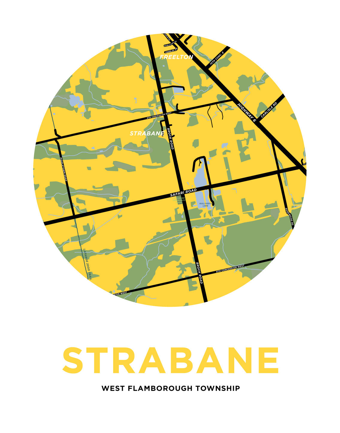 Strabane Map Print