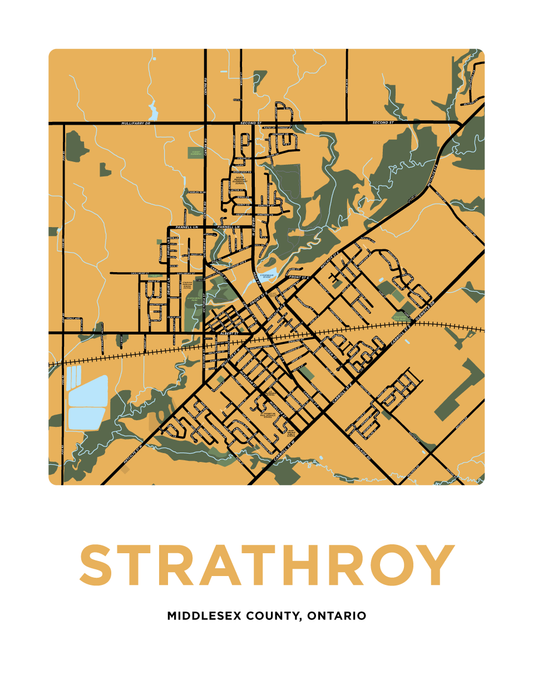 Strathroy Map Print