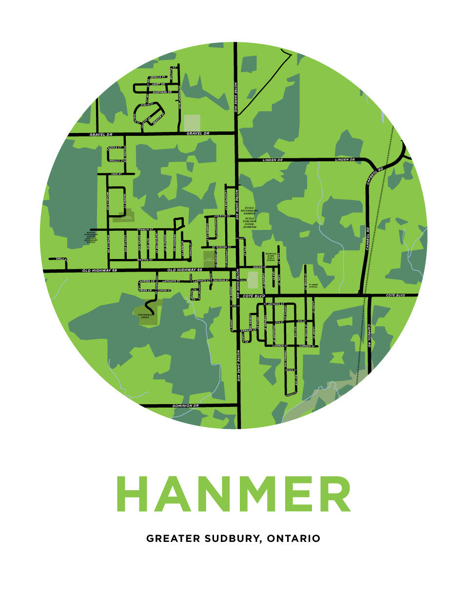 Hanmer Map Print