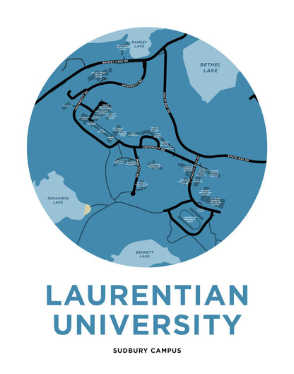Laurentian University Map Print - Sudbury Campus