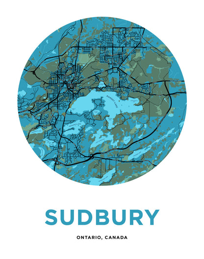 Sudbury Map Print