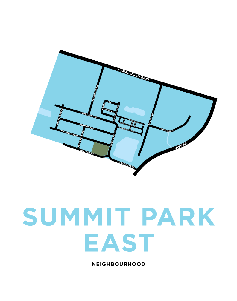 Summit Park East Neighbourhood Map Print