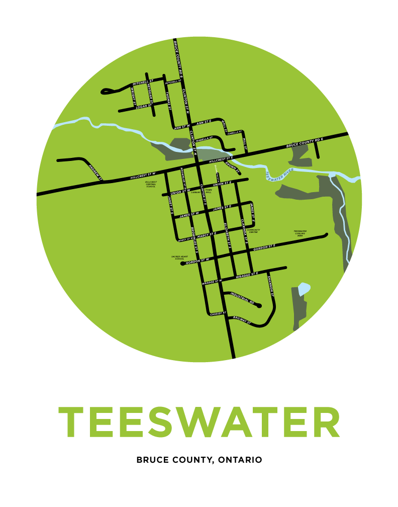 Teeswater Map Print