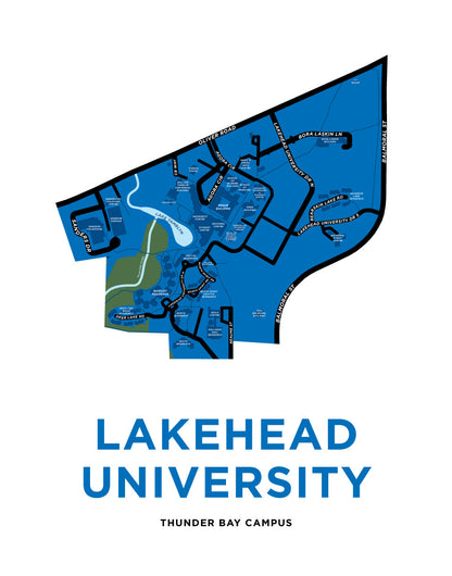 Lakehead University Map Print