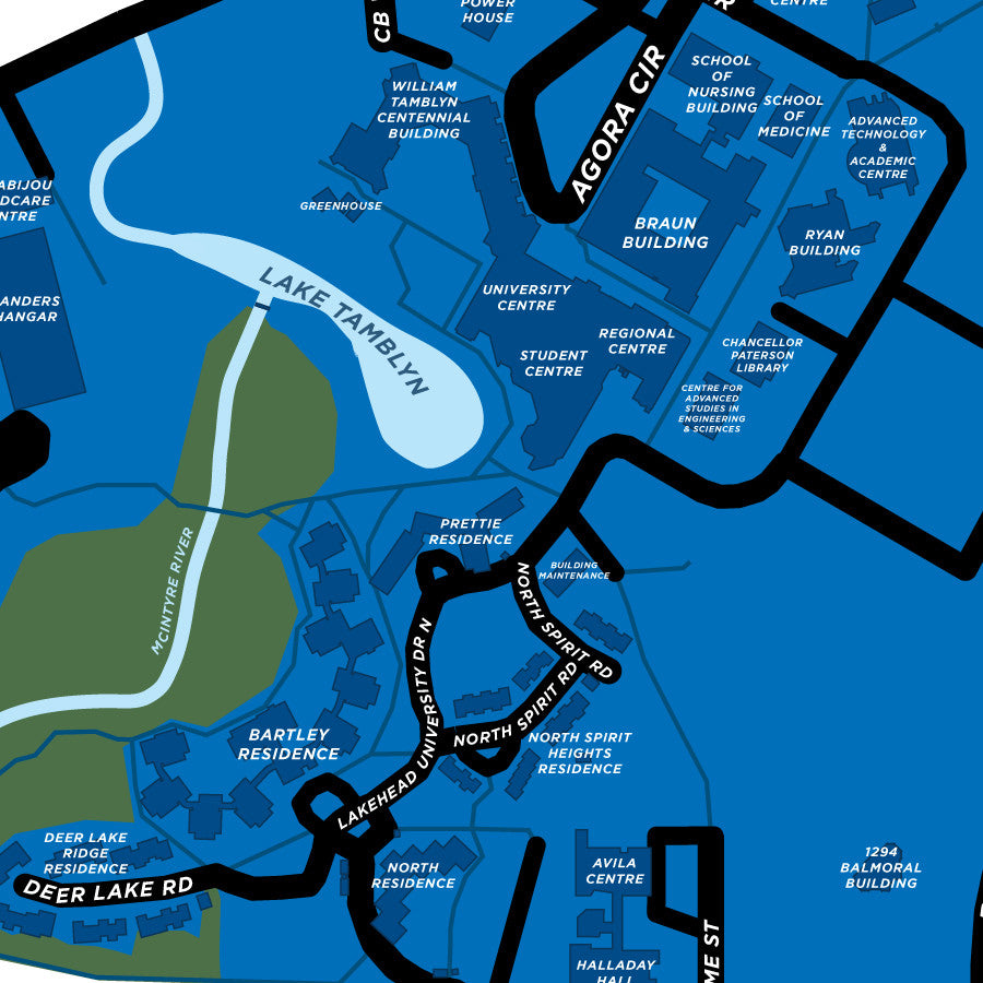 Lakehead University Map Print