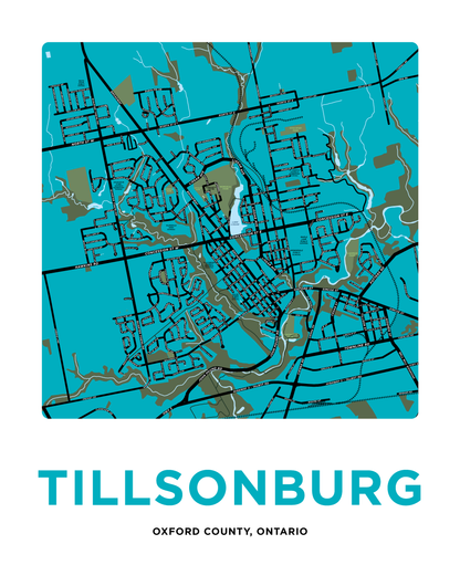 Tillsonburg Map Print