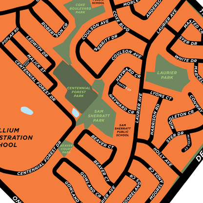 Timberlea Neighbourhood Map Print
