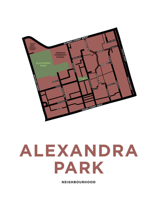 Alexandra Park Neighbourhood Map Print