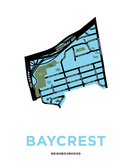 Baycrest Neighbourhood Map Print