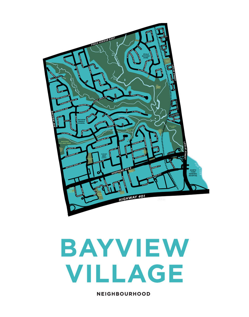 Bayview Village Neighbourhood Map Print – Jelly Brothers