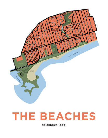 Beaches, The - Neighbourhood Map Print