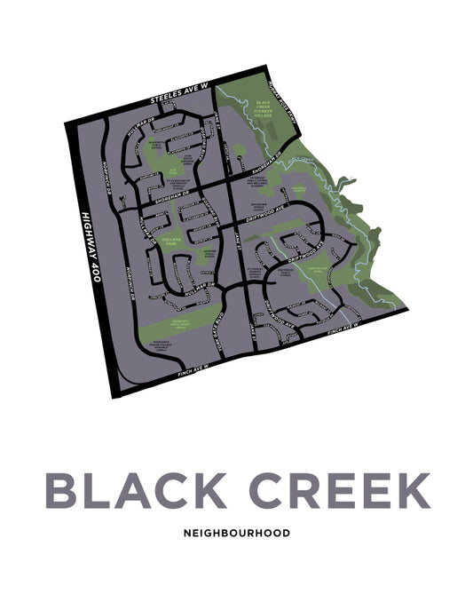 Black Creek Neighbourhood Map Print